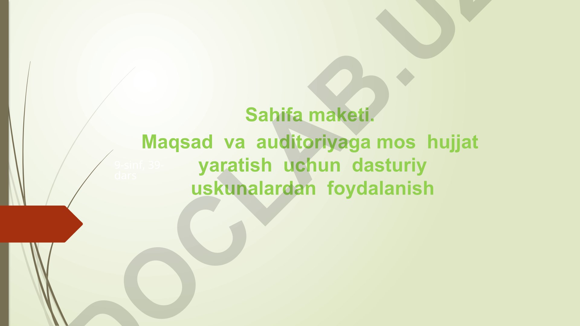 Sahifa maketi va hujjat yaratish dasturiy uskunalari