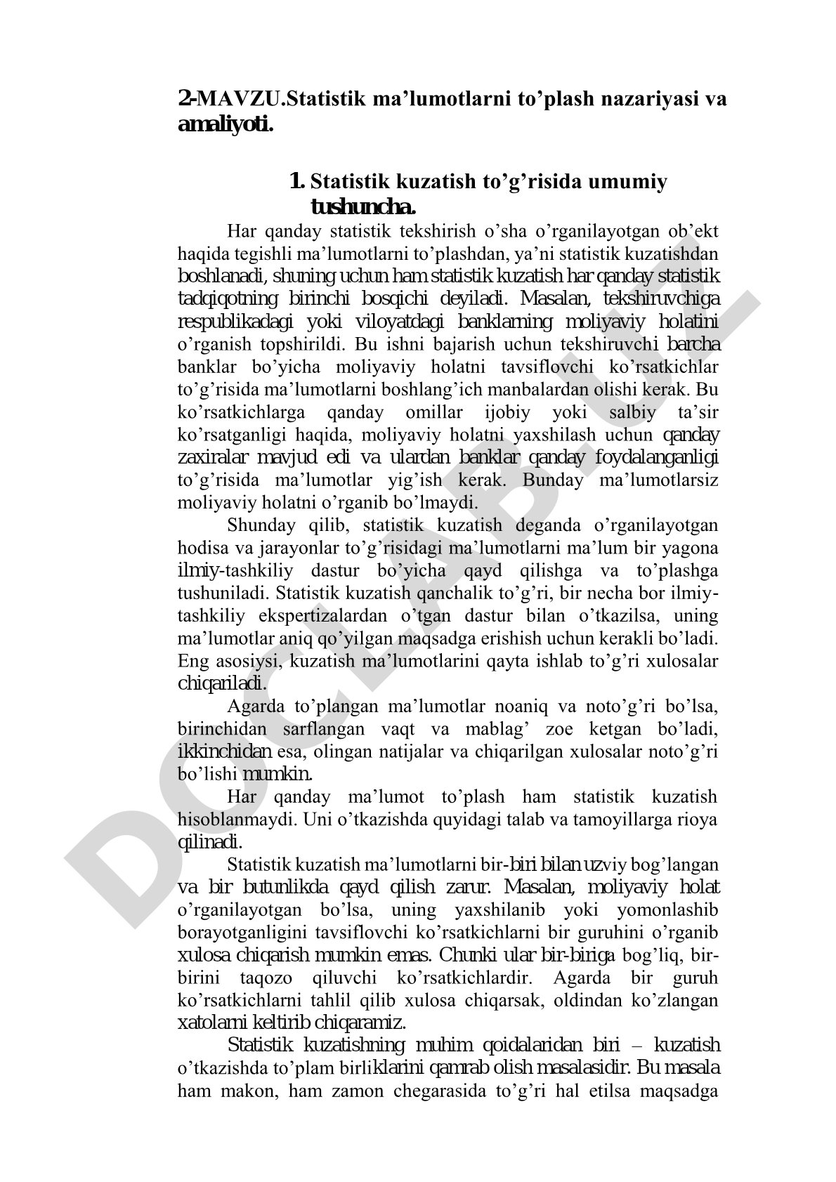 Statistik maʼlumotlarni toʼplash nazariyasi va amaliyoti