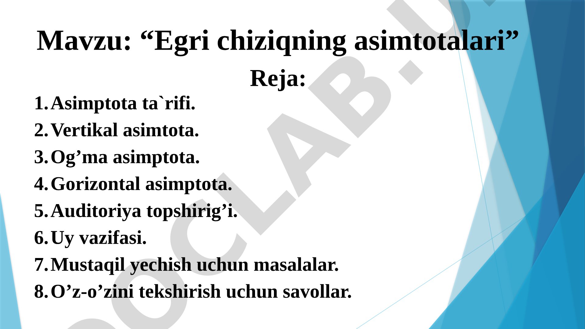 Egri chiziqning asimtotalari