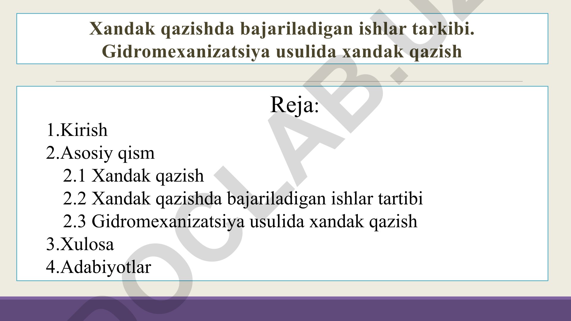Gidromexanizatsiya usulida xandak qazish