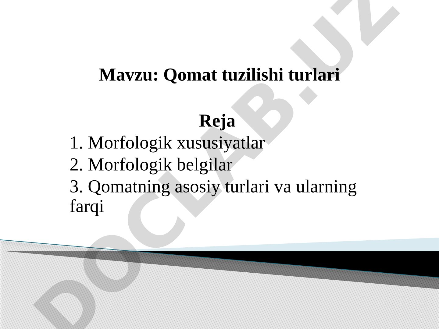 Qomat tuzilishi turlari