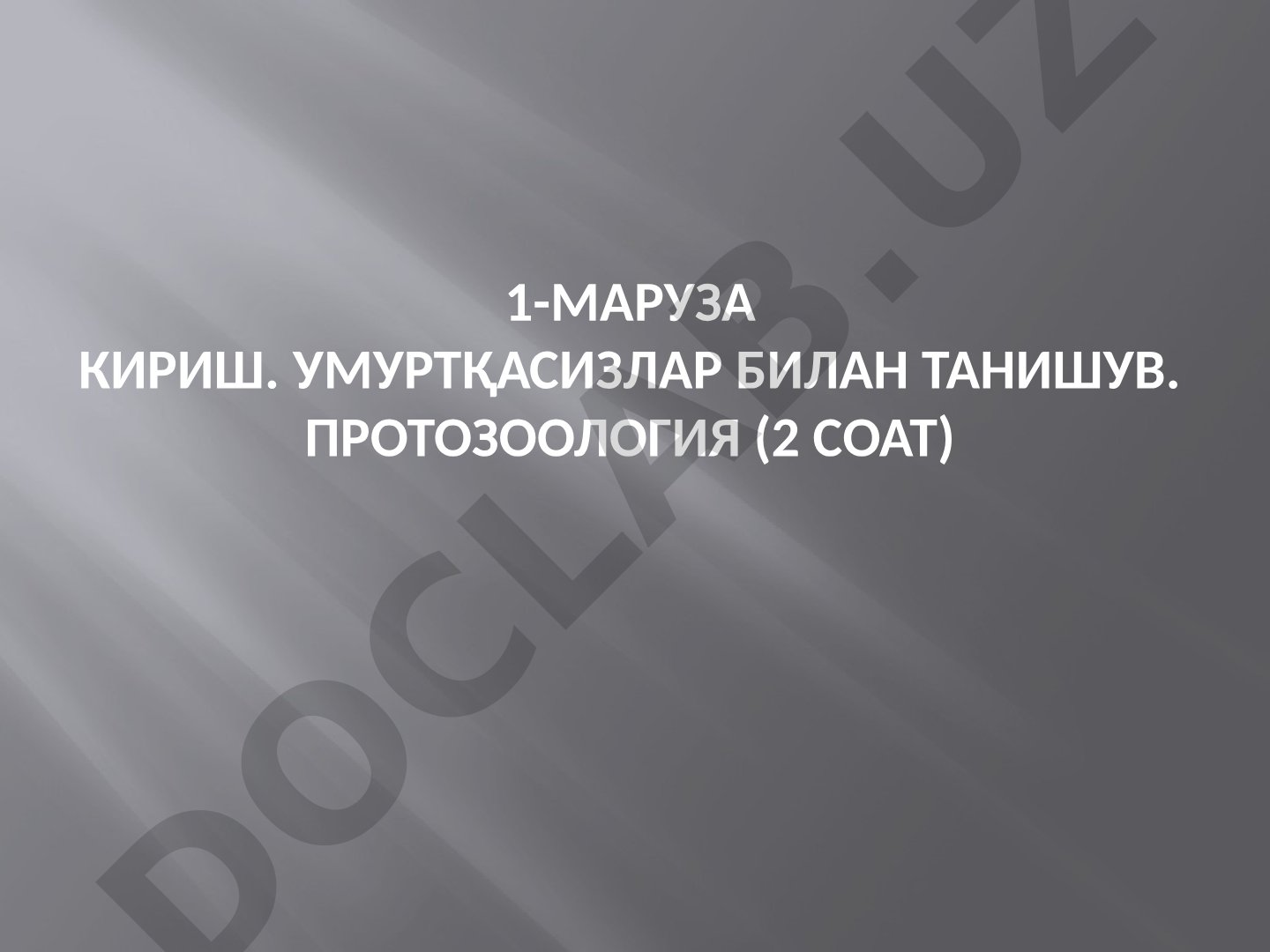 Умуртқасизлар билан танишув ва протозоология