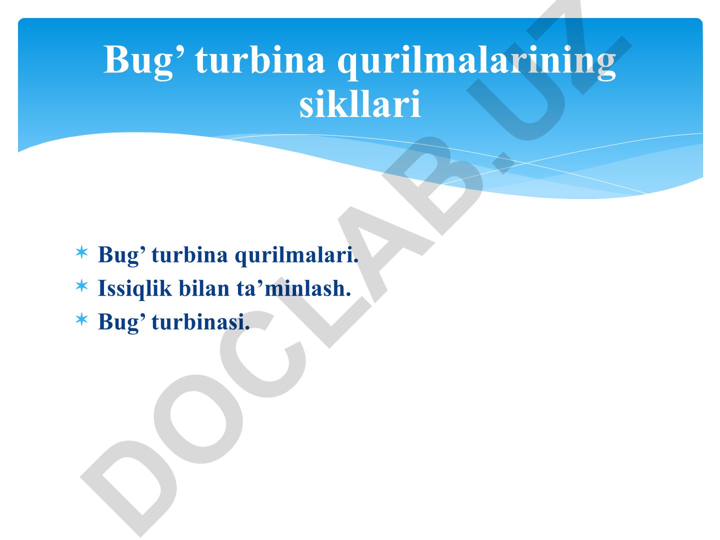 Bug' turbina qurilmalari va Renkin sikli