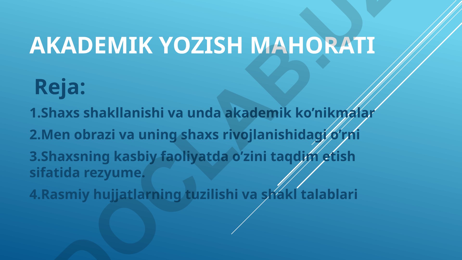 Akademik yozish mahorati va shaxs shakllanishi