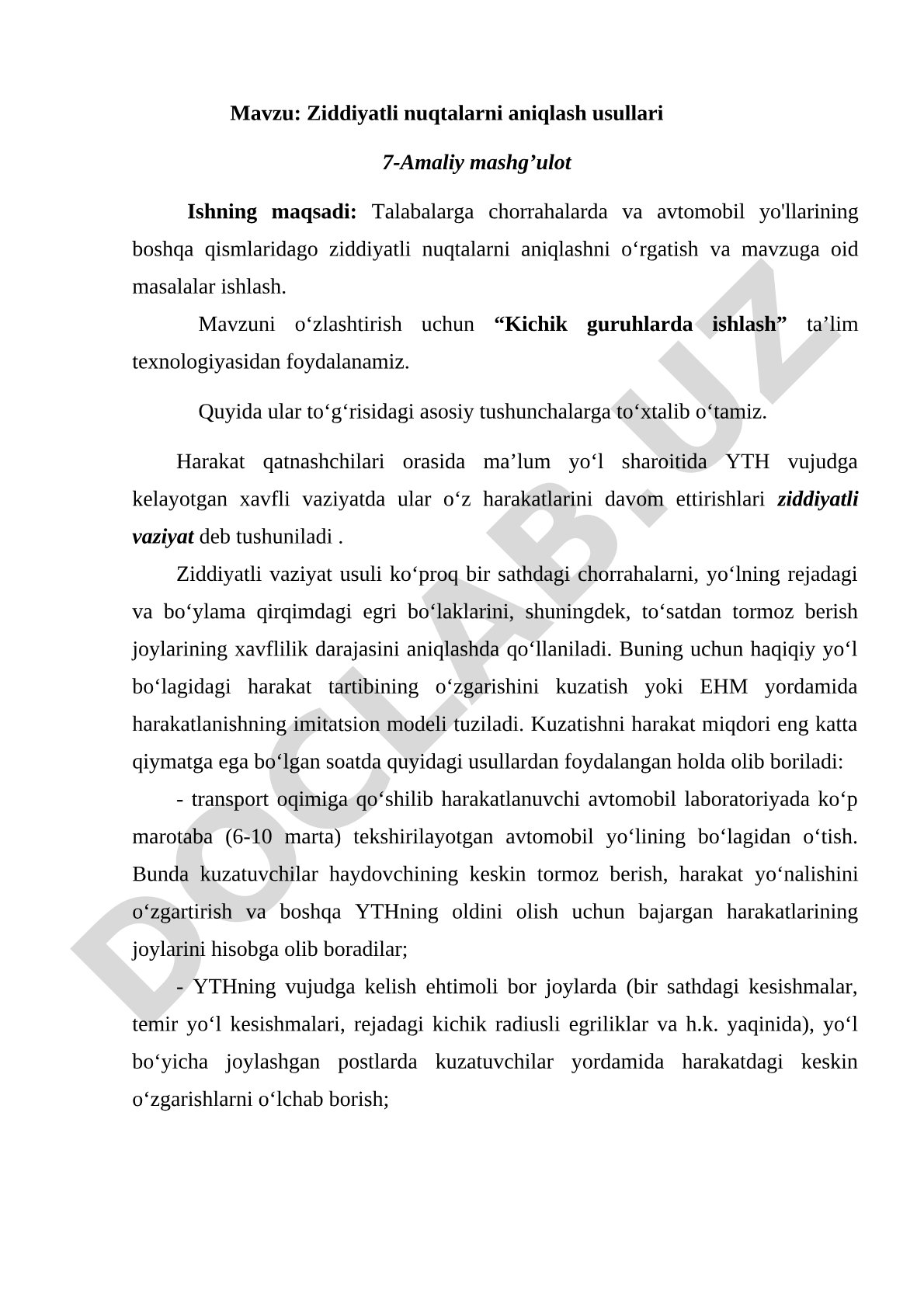 Ziddiyatli nuqtalarni aniqlash usullari