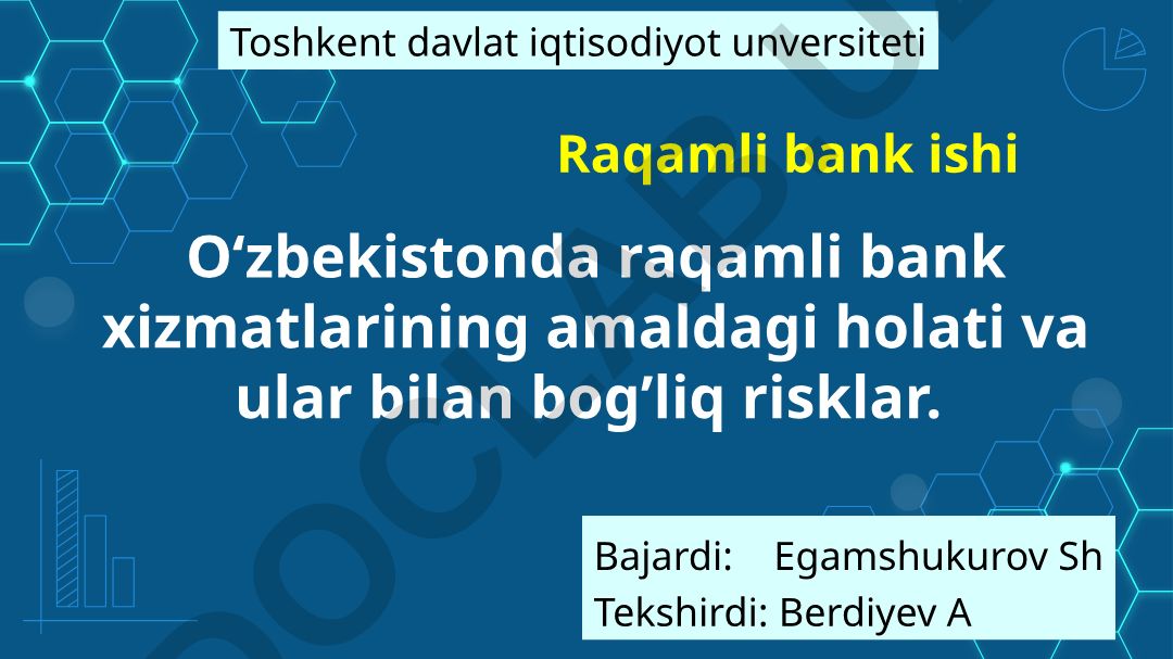 O‘zbekistonda raqamli bank xizmatlarining amaldagi holati va ular bilan bog’liq risklar