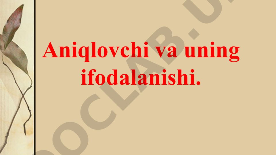Aniqlovchi va uning ifodalanishi