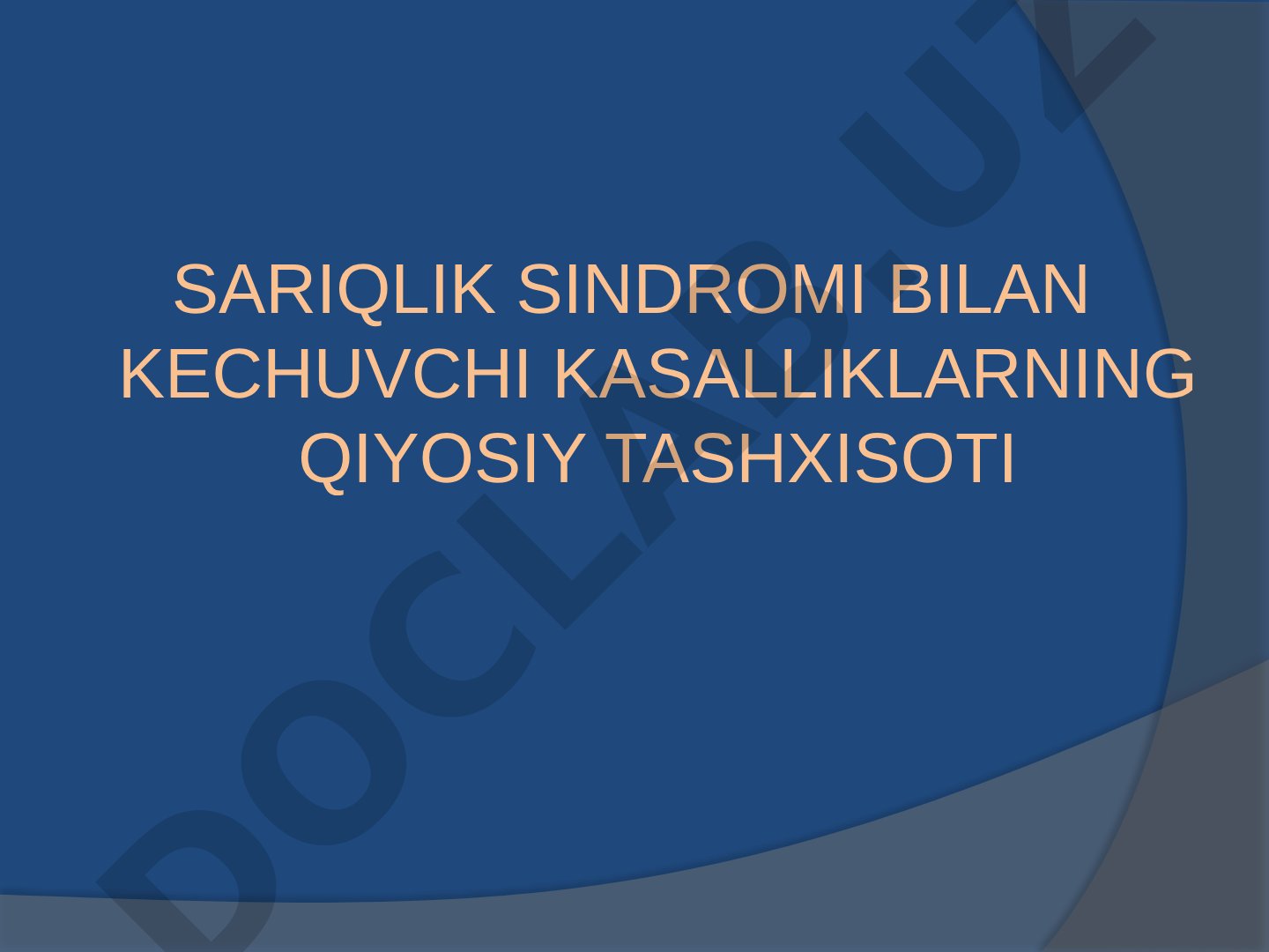 Sariqlik sindromi bilan kechuvchi kasalliklarning qiyosiy tashxisoti