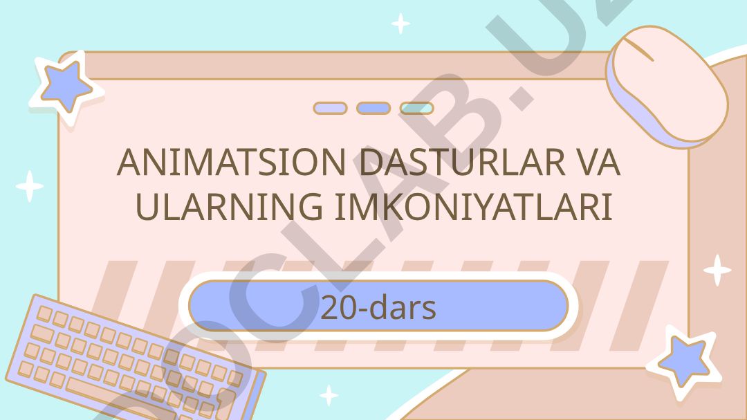 Animatsion dasturlar va ularning imkoniyatlari