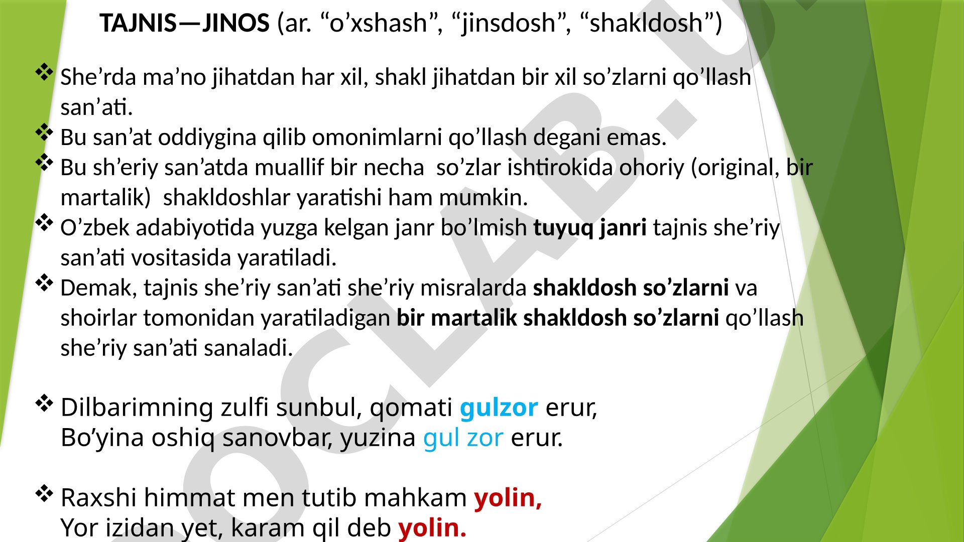 Tajnis-jinos she'riy san'ati