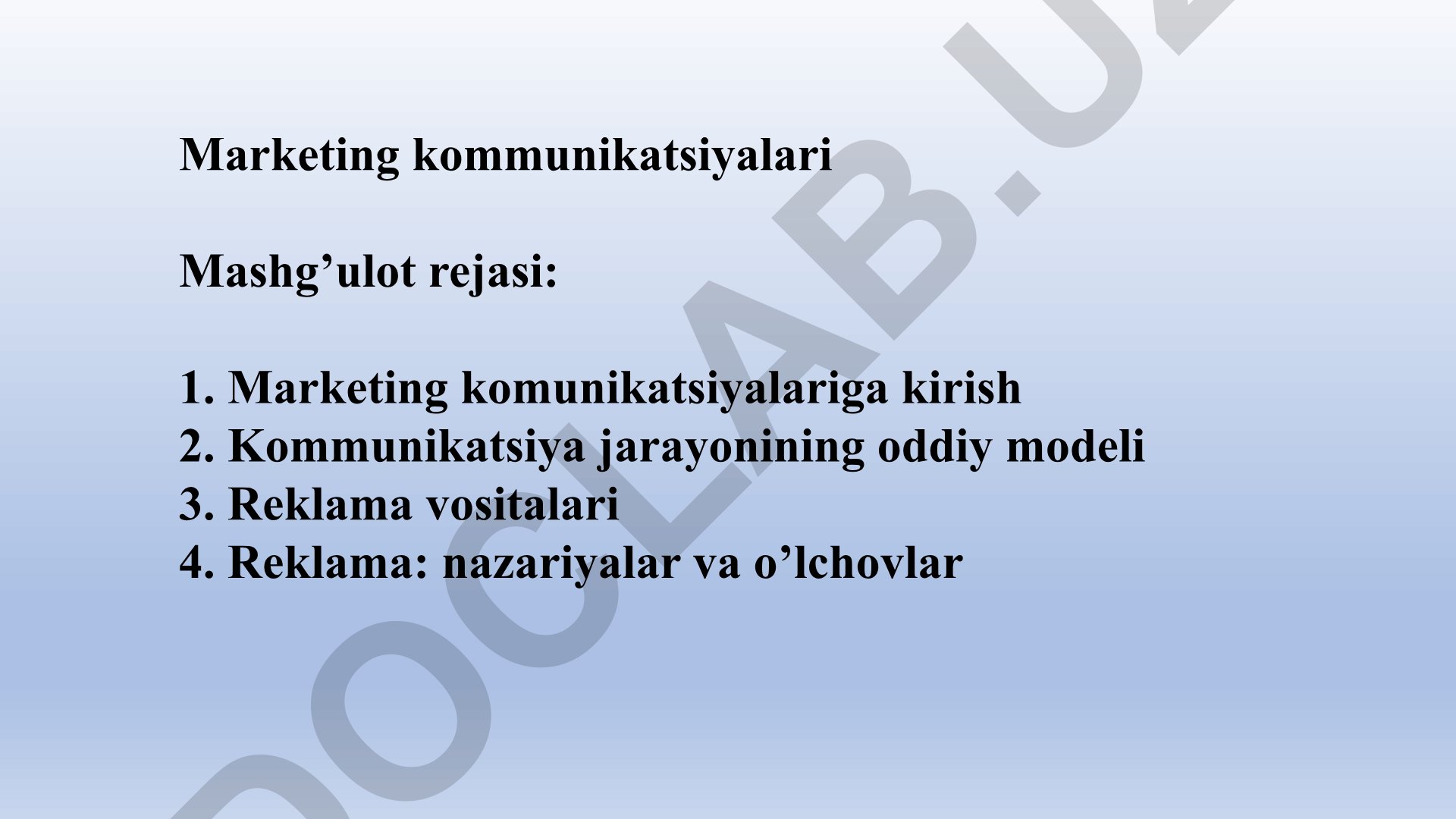 Marketing kommunikatsiyalari va rag'batlantirish aralashmasi