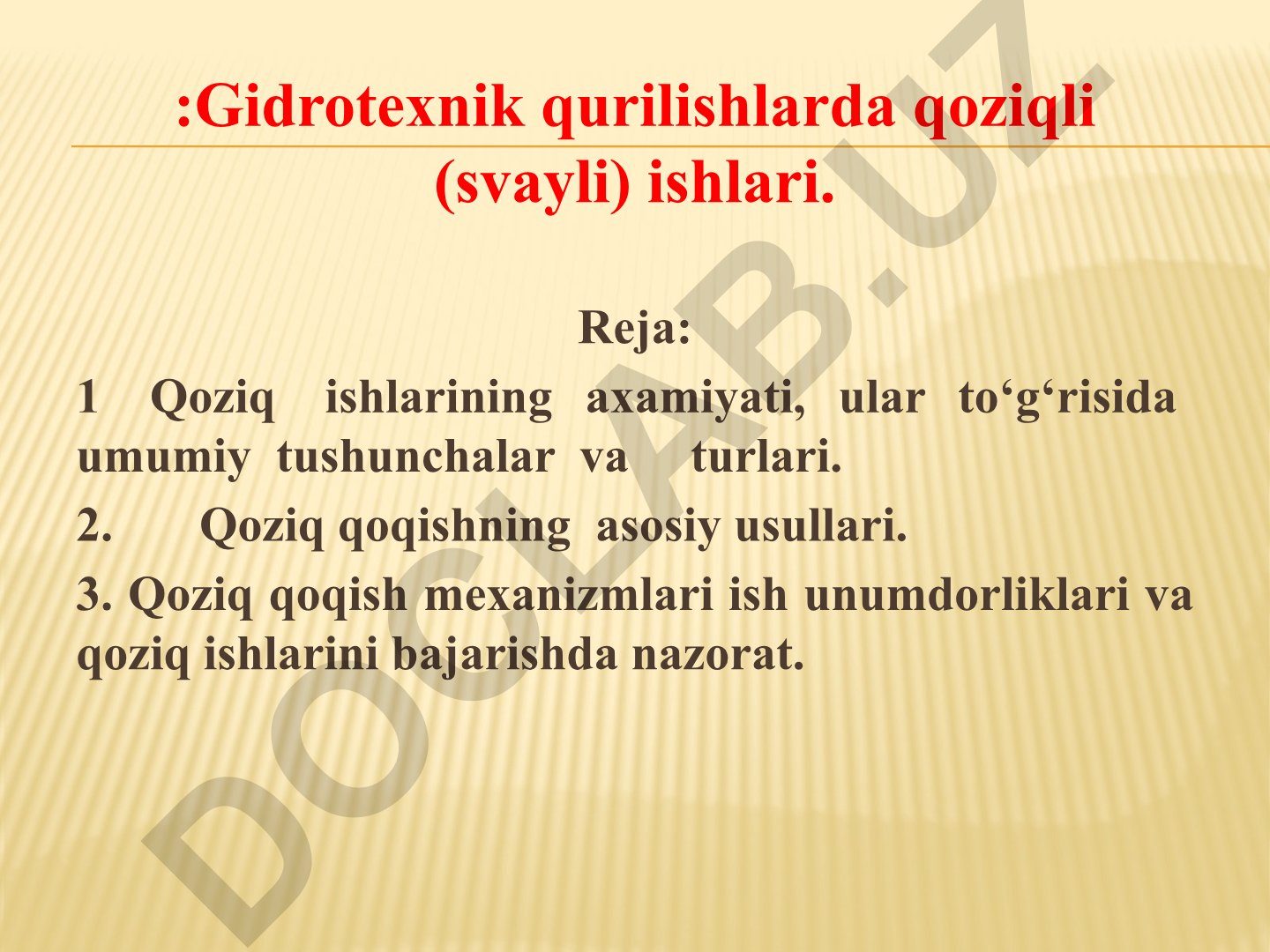 Gidrotexnik qurilishlarda qoziqli ishlar