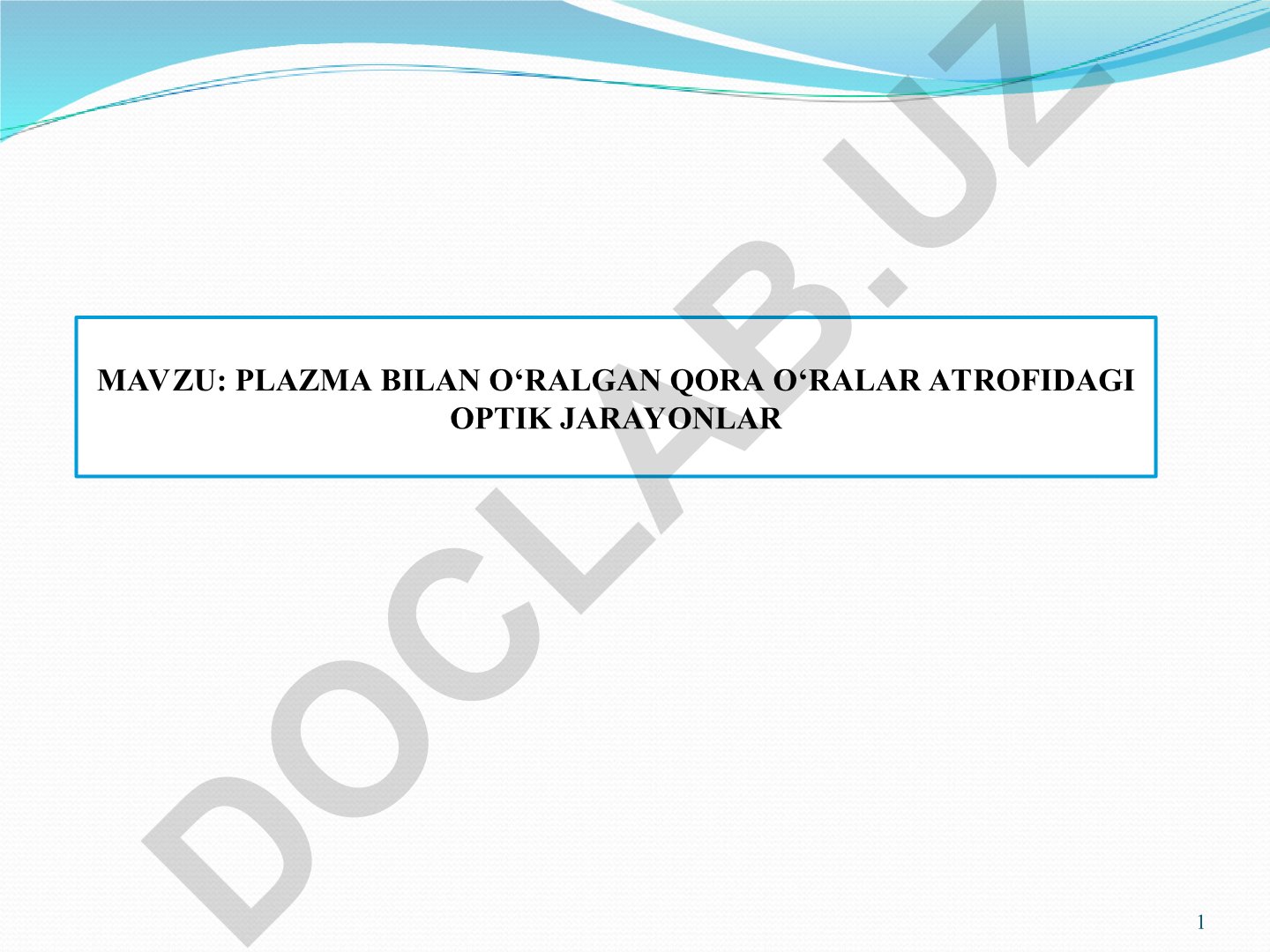 Plazma bilan o‘ralgan qora o‘ralar atrofidagi optik jarayonlar