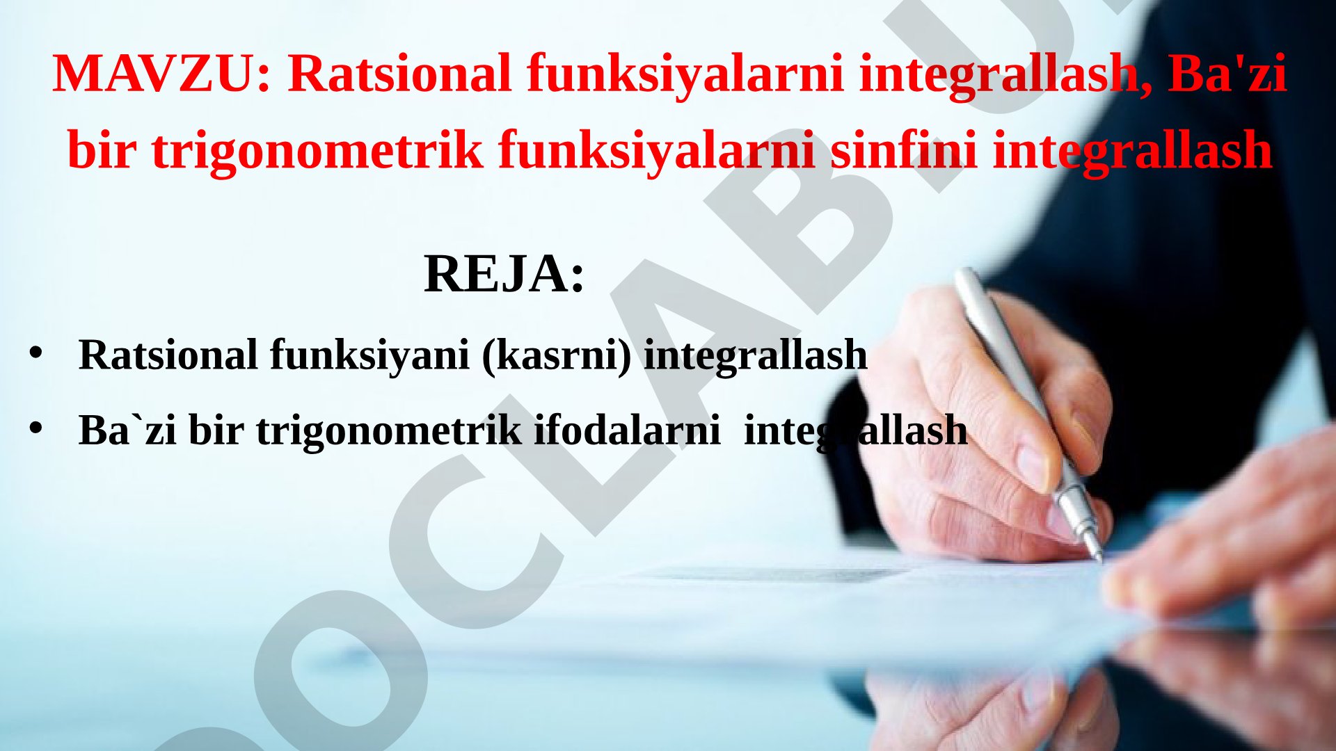 Ratsional funksiyalarni integrallash