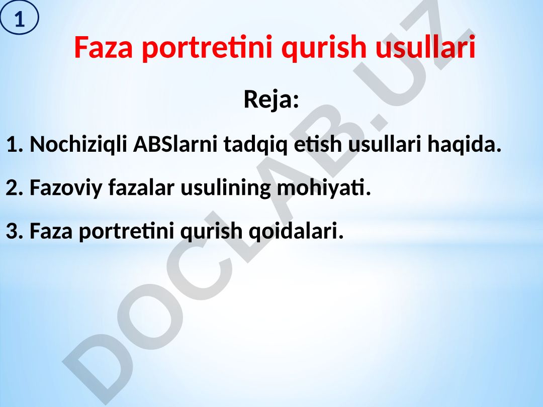 Faza portretini qurish usullari