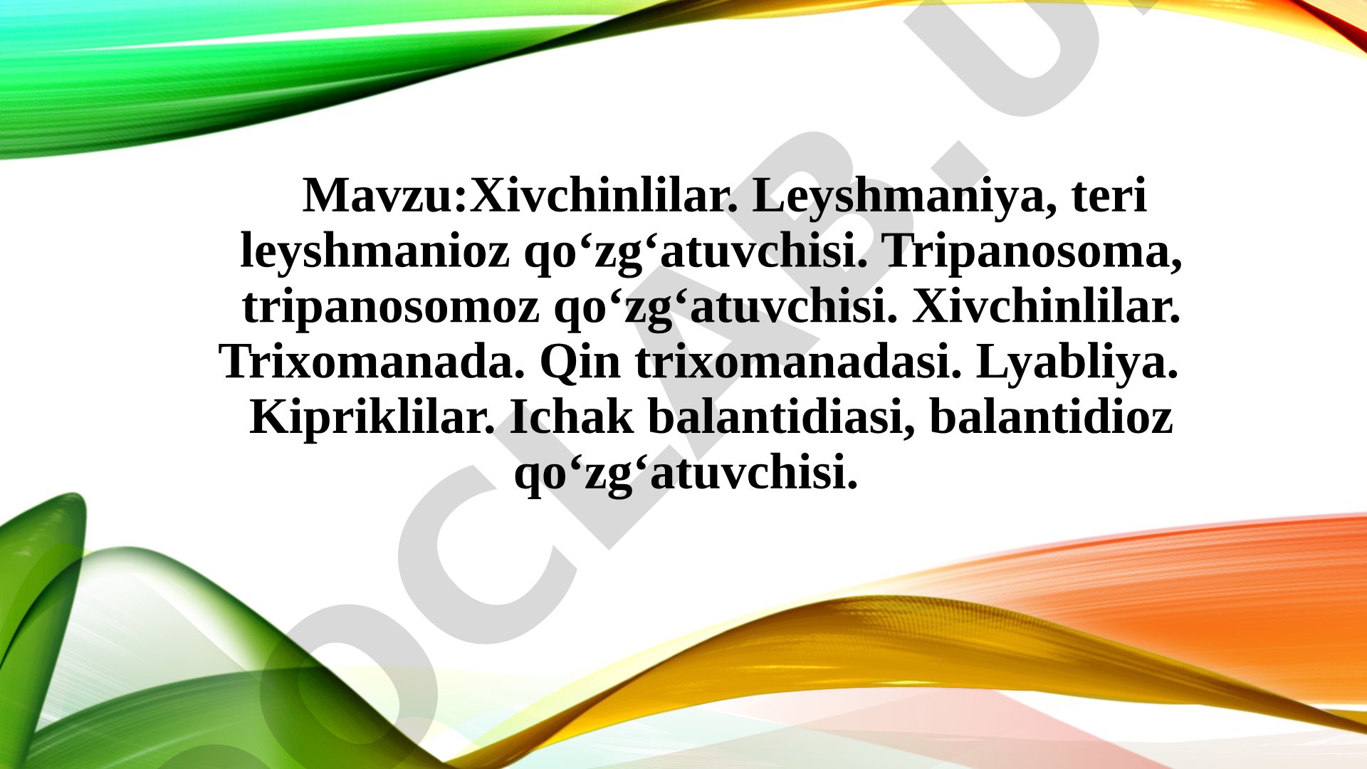 Xivchinlilar, Leyshmaniya va Tripanosoma parazitlari