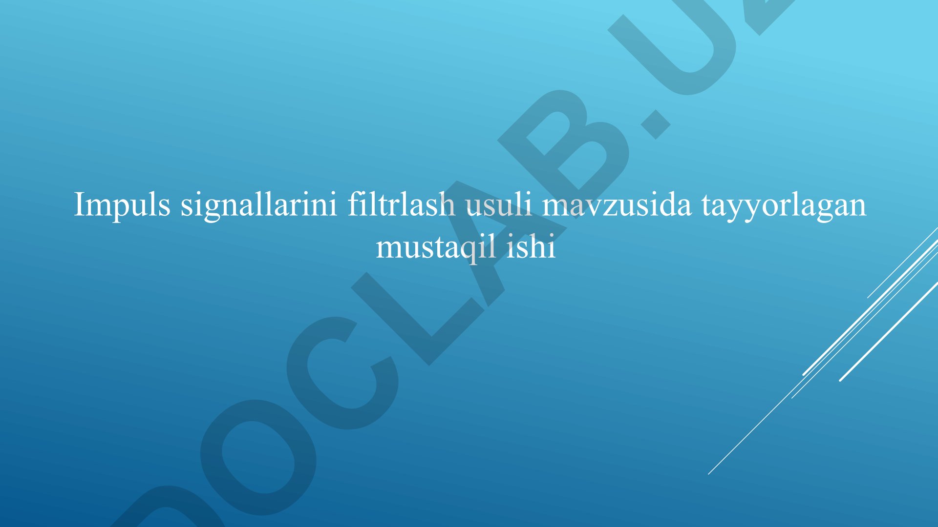 Impuls signallarini filtrlash usuli