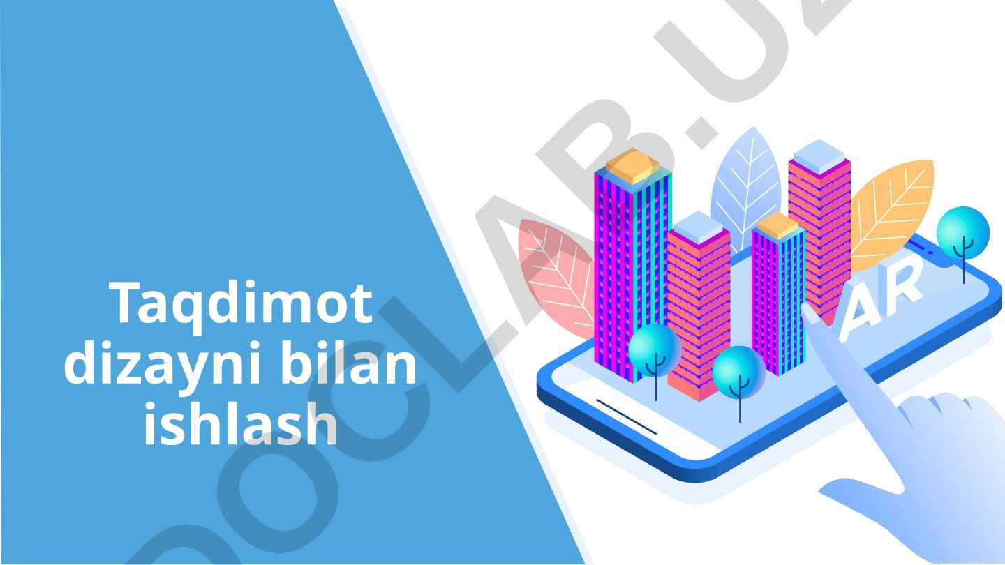 Taqdimot dizayni va algoritmlar asoslari