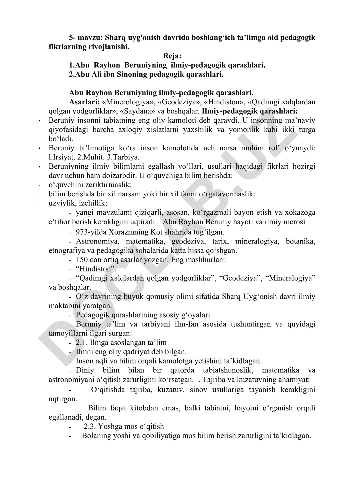 Sharq uyg'onish davrida boshlang‘ich ta’limga oid pedagogik fikrlarning rivojlanishi