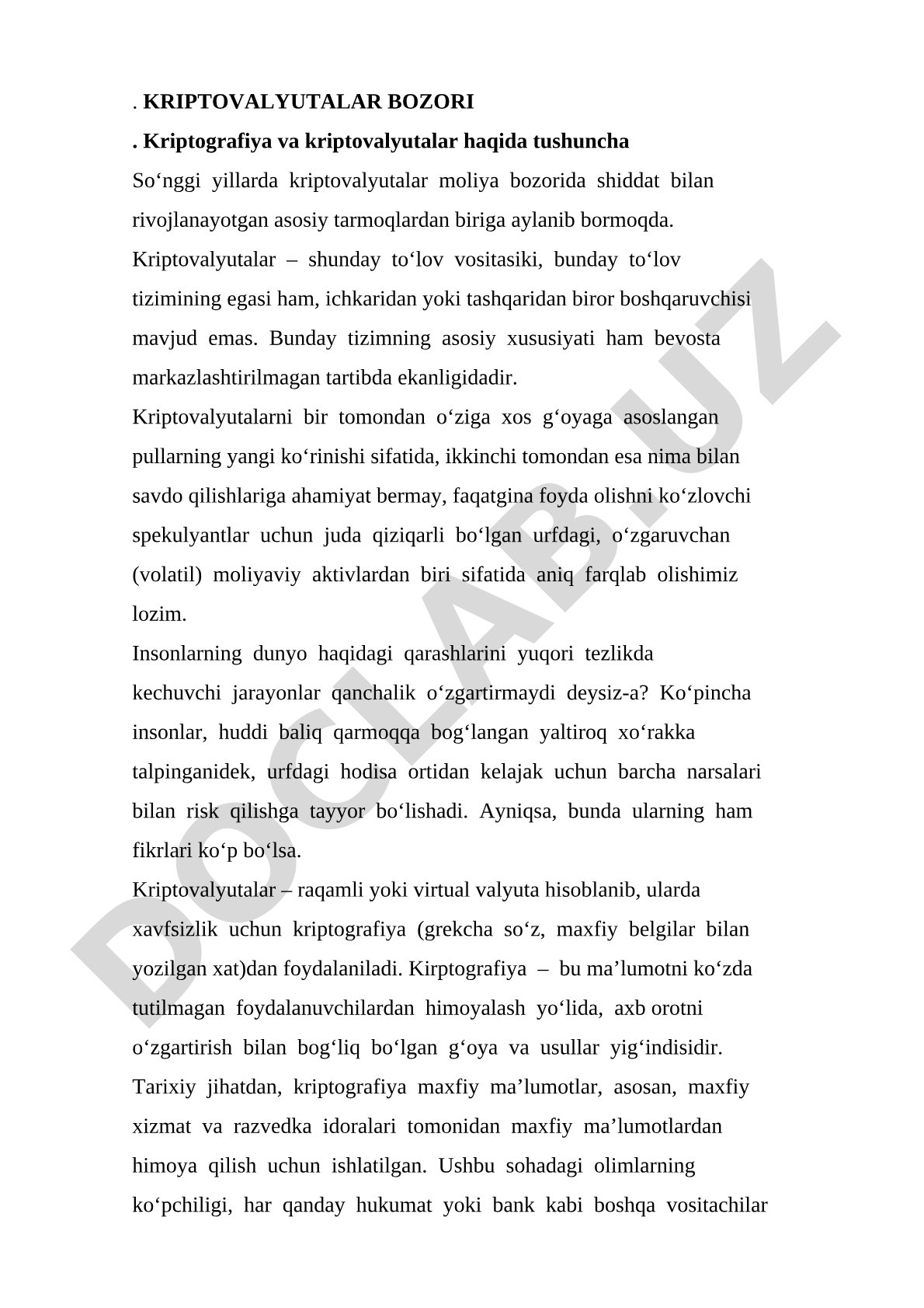 Kriptovalyutalar bozori