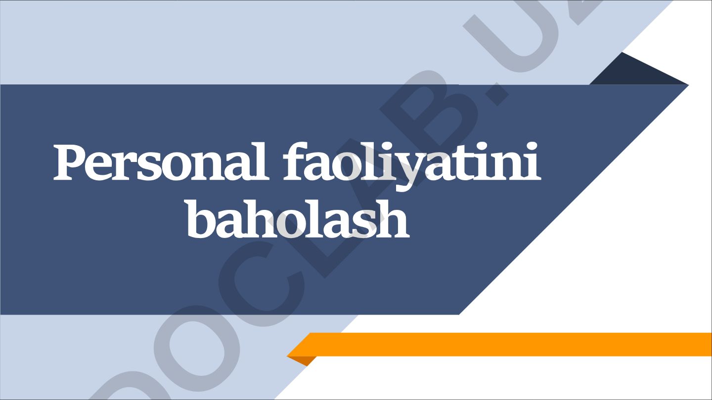 Personal faoliyatini baholash