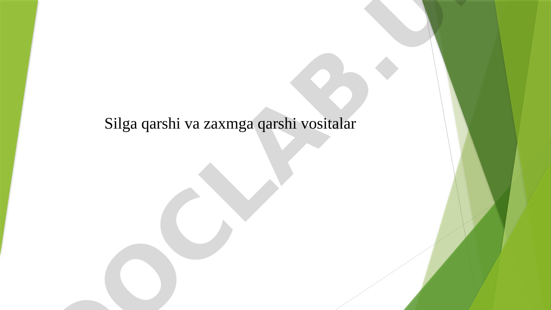 Silga qarshi va zaxmga qarshi vositalar