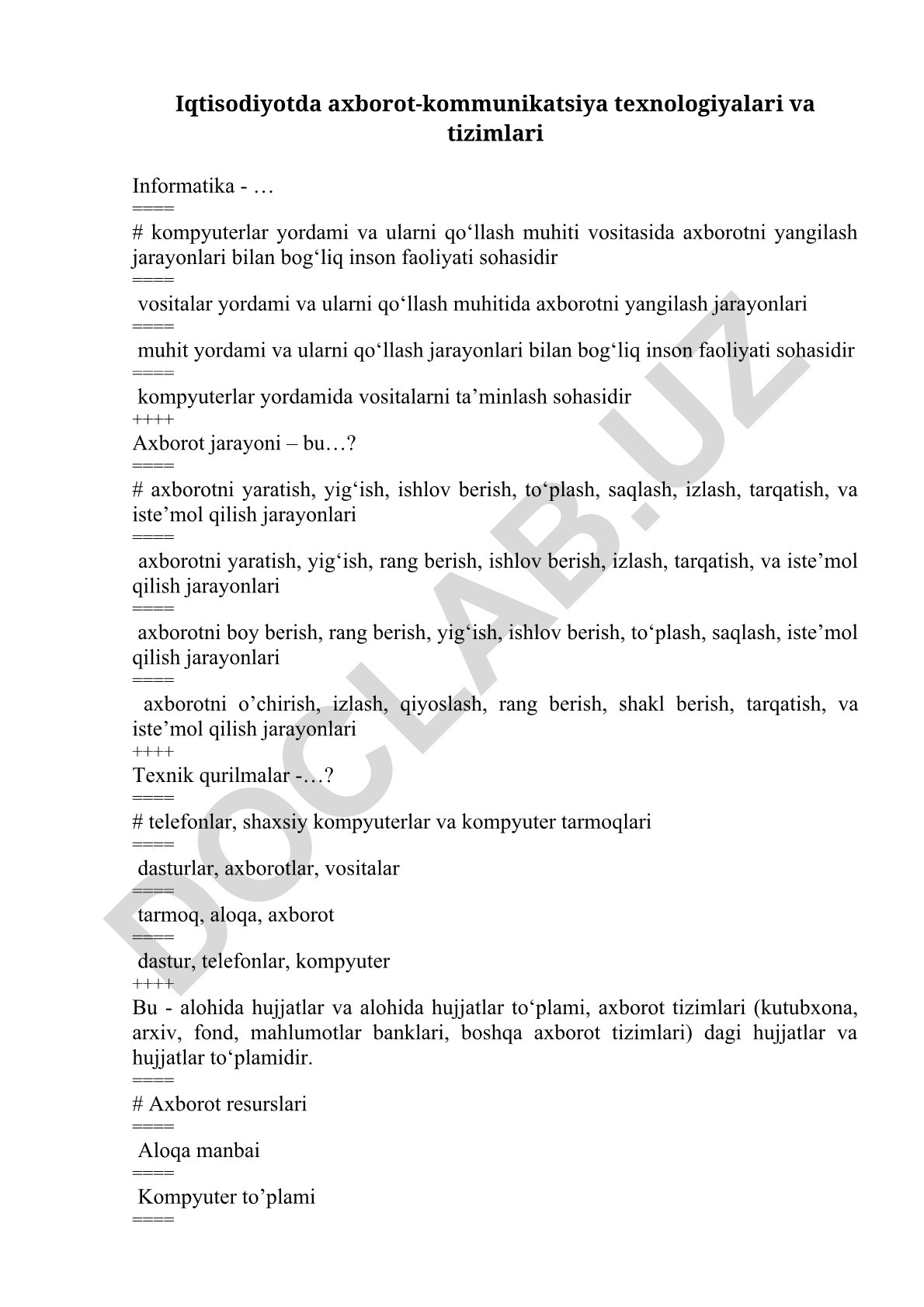 Iqtisodiyotda axborot-kommunikatsiya texnologiyalari va tizimlari