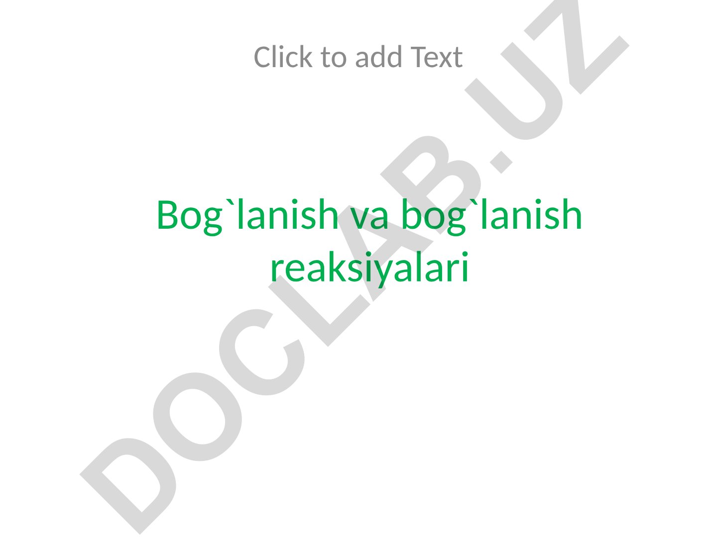 Bog'lanish va bog'lanish reaksiyalari