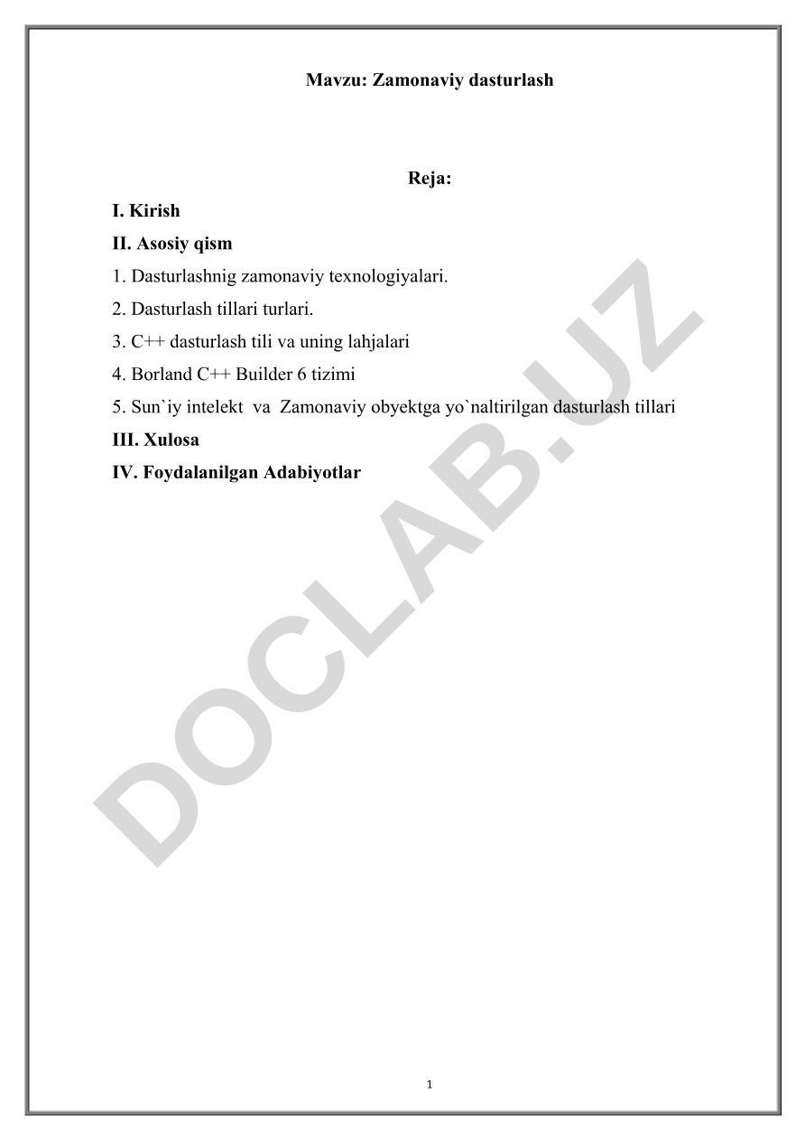 Zamonaviy dasturlash