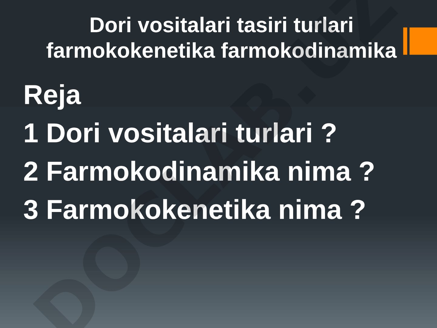 Dori vositalari tasiri turlari farmokokenetika farmokodinamika