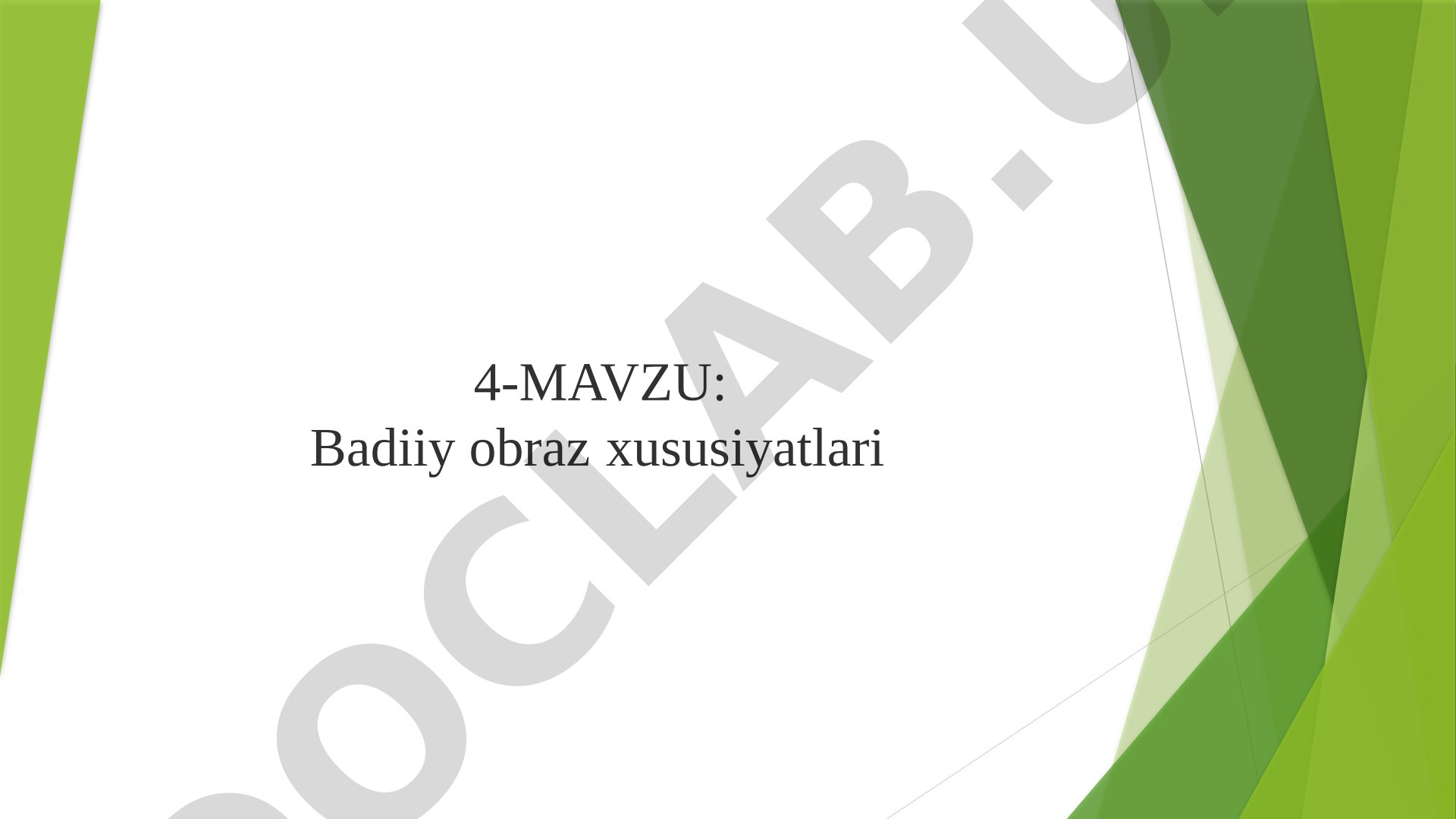 Badiiy obraz xususiyatlari