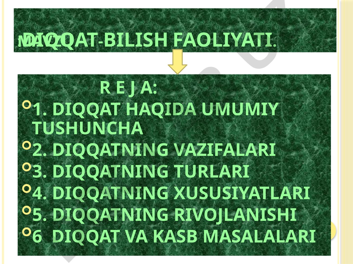 Diqqat-bilish faoliyati