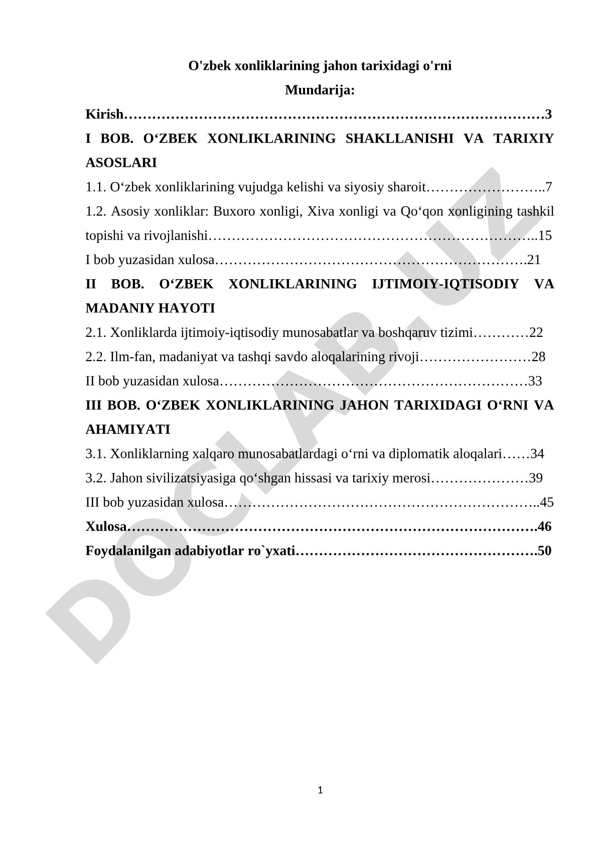 O'zbek xonliklarining jahon tarixidagi o'rni