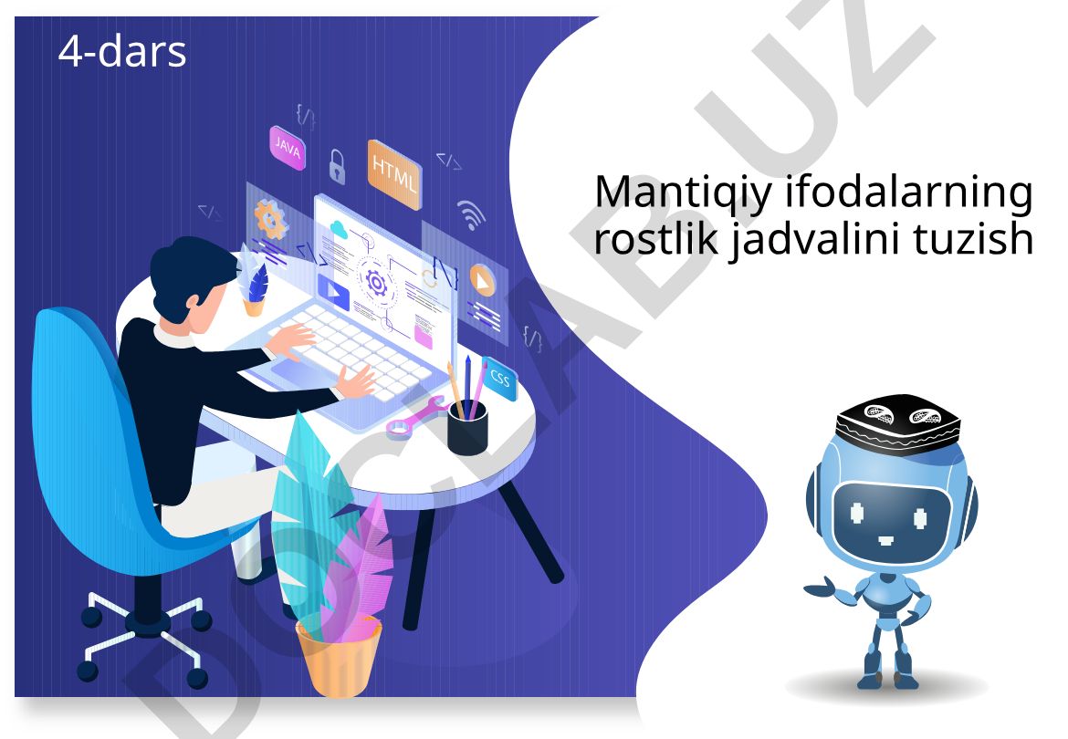 Mantiqiy ifodalarning rostlik jadvalini tuzish