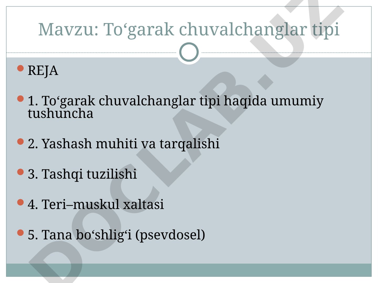 Nematoda tipi, tuzilishi, yashash muhiti va parazit turlari haqida taqdimot