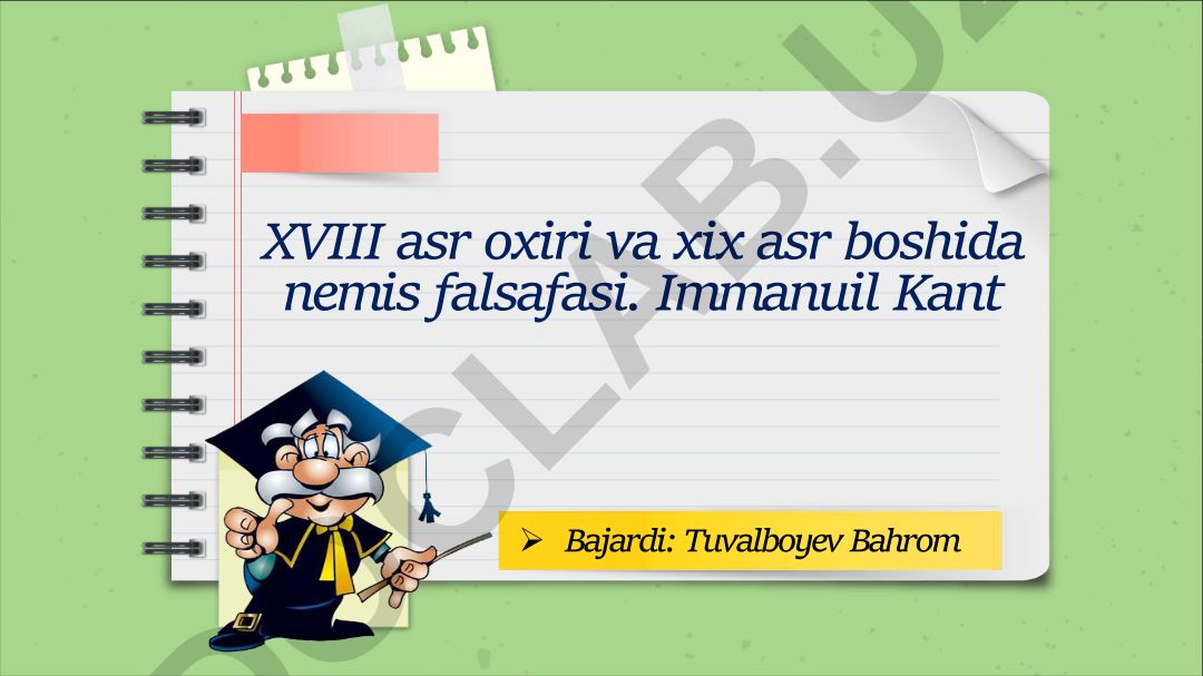 XVIII asr oxiri va XIX asr boshida nemis falsafasi