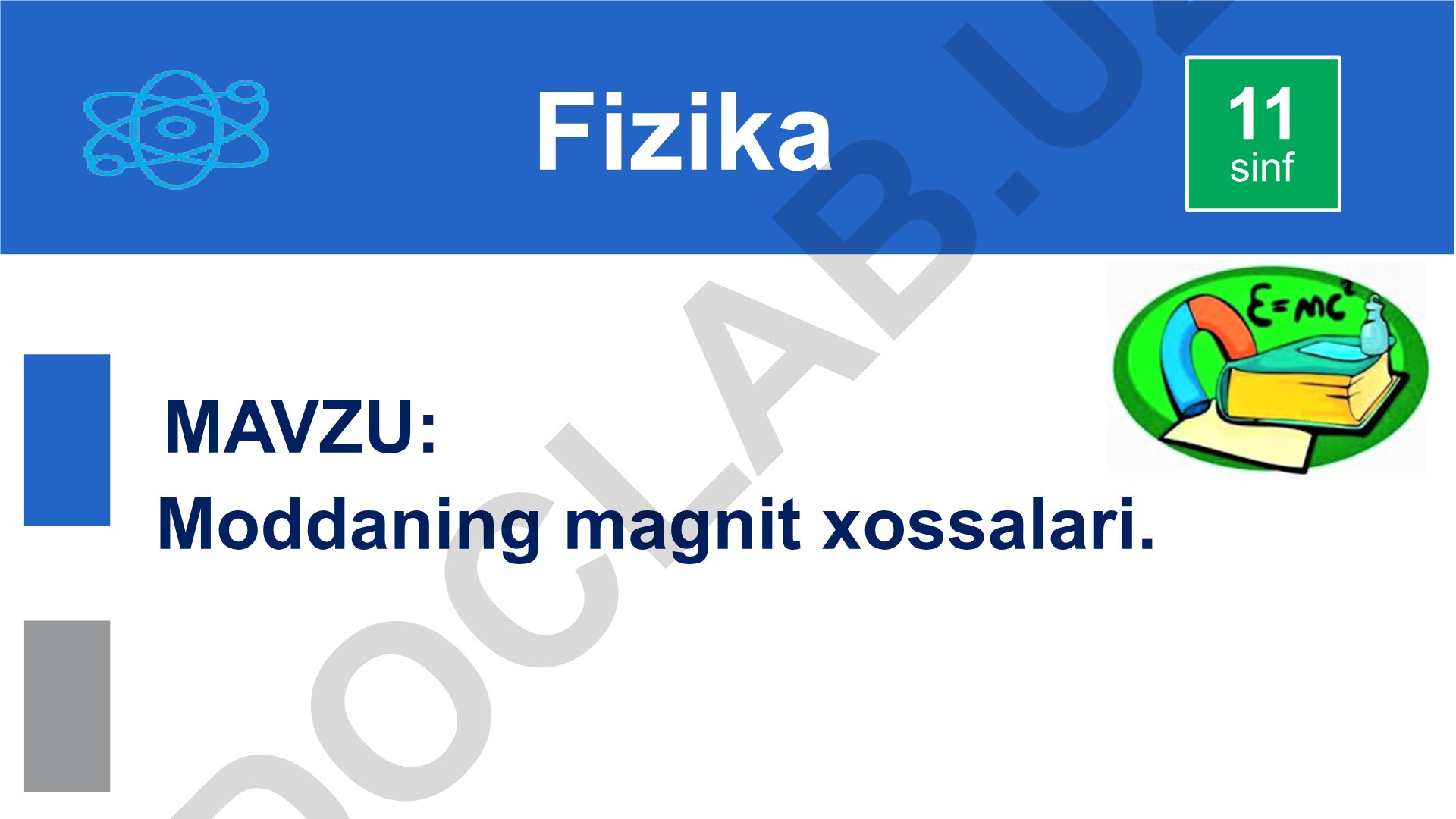 Moddaning magnit xossalari