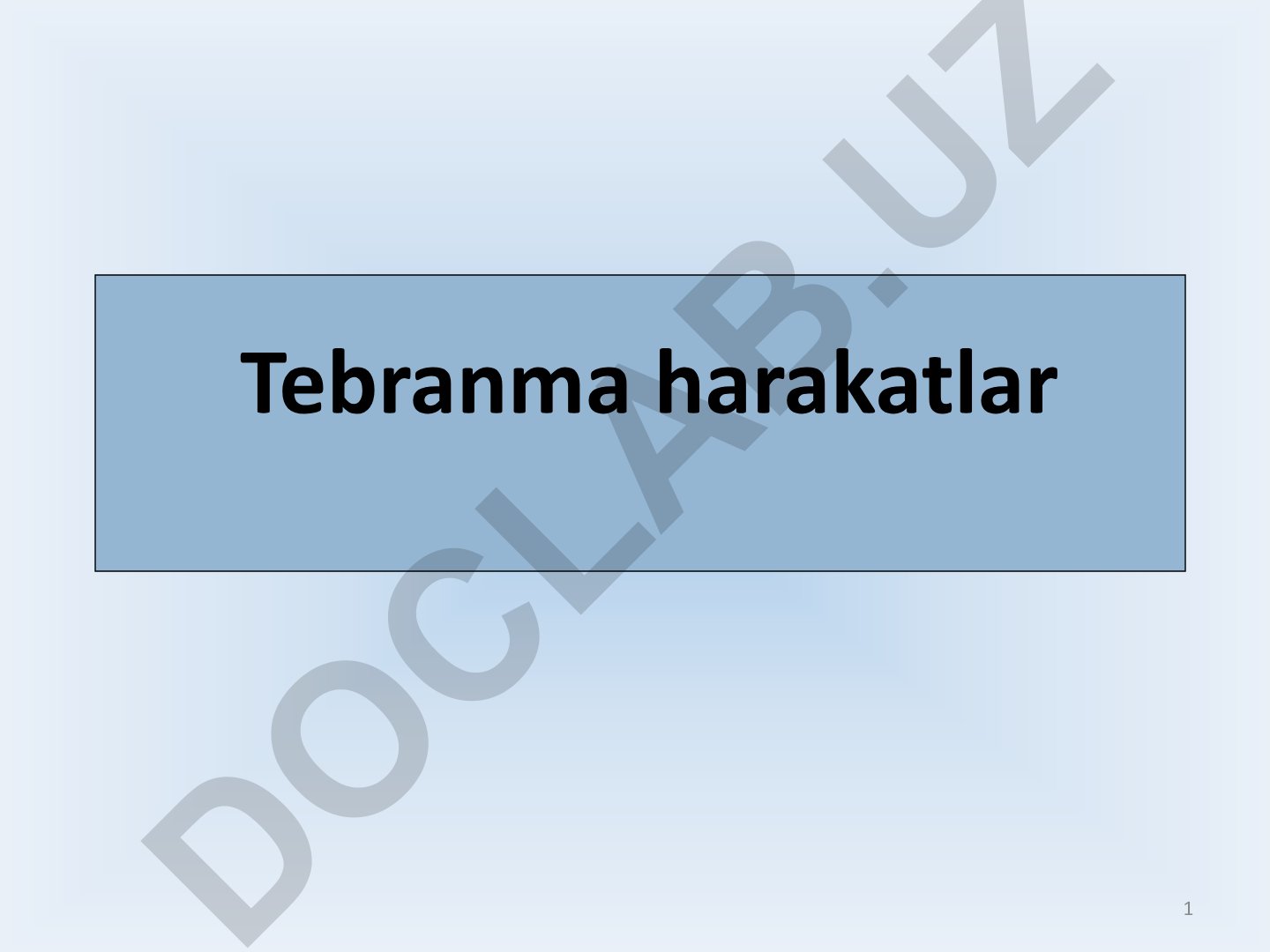 Tebranma harakatlar va garmonik tebranishlar