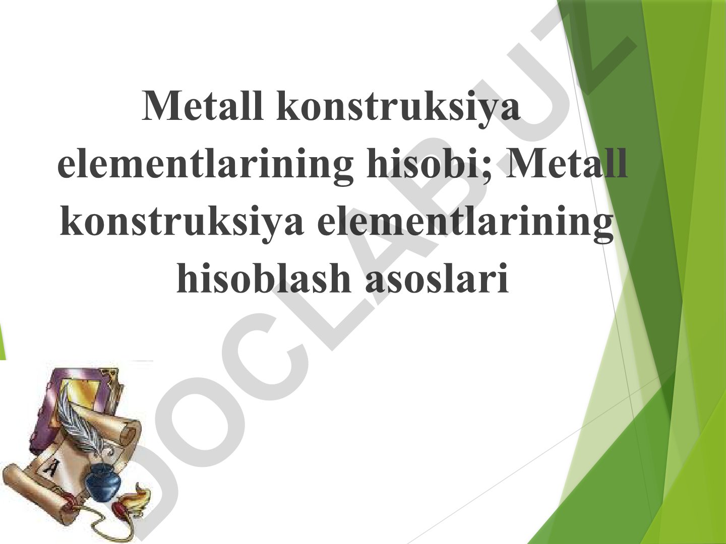 Metall konstruksiya elementlarining hisobi va hisoblash asoslari