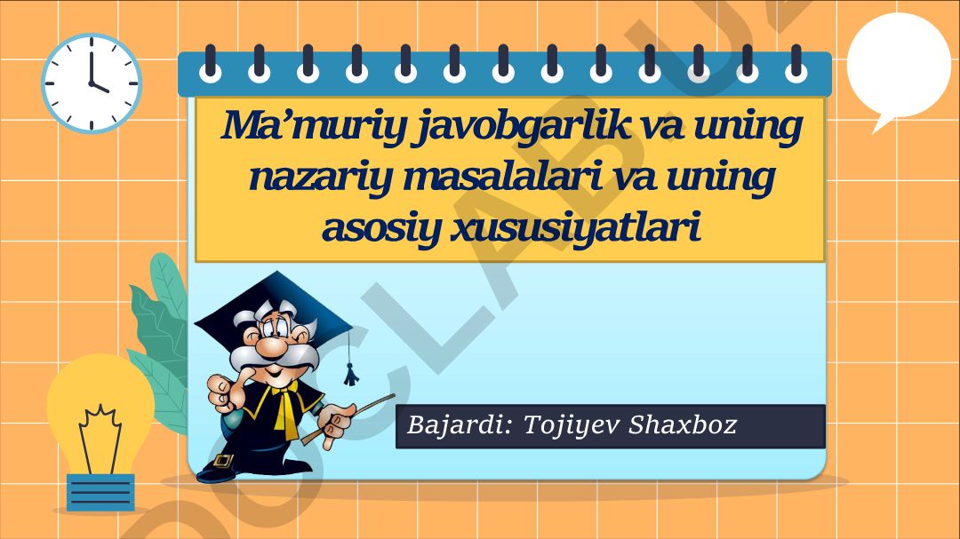 Ma’muriy javobgarlik va uning nazariy masalalari va asosiy xususiyatlari
