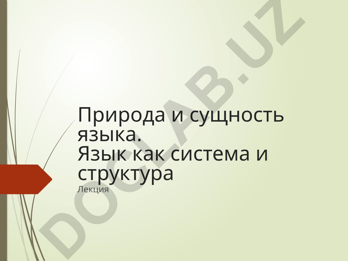 Природа и сущность языка. Язык как система и структура