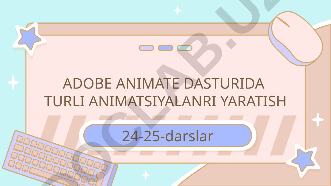 Adobe Animate dasturida animatsiyalar yaratish