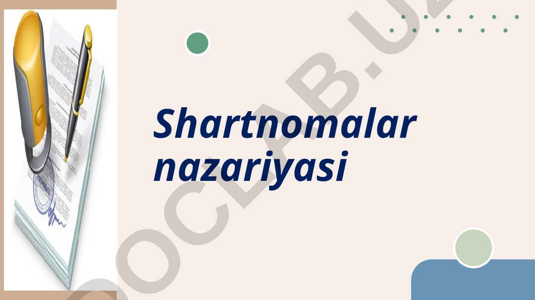 Shartnomalar nazariyasi