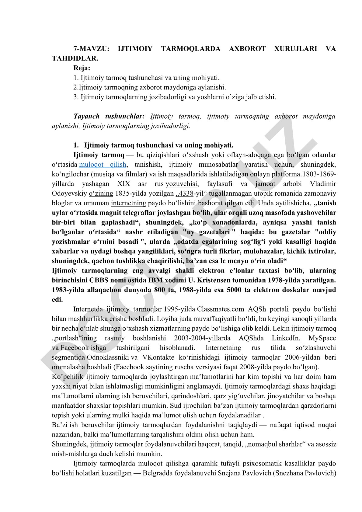 Ijtimoiy tarmoqlarda axborot xurujlari va tahdidlar