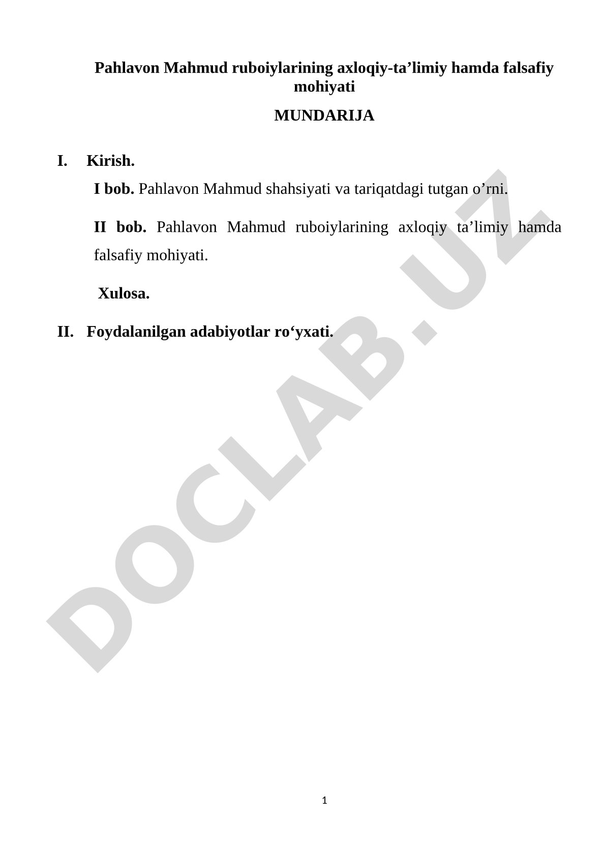 Pahlavon Mahmud ruboiylarining axloqiy-ta’limiy hamda falsafiy mohiyati