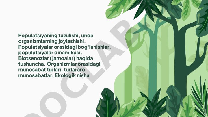 Populatsiya tuzilishi va biotsenozlar
