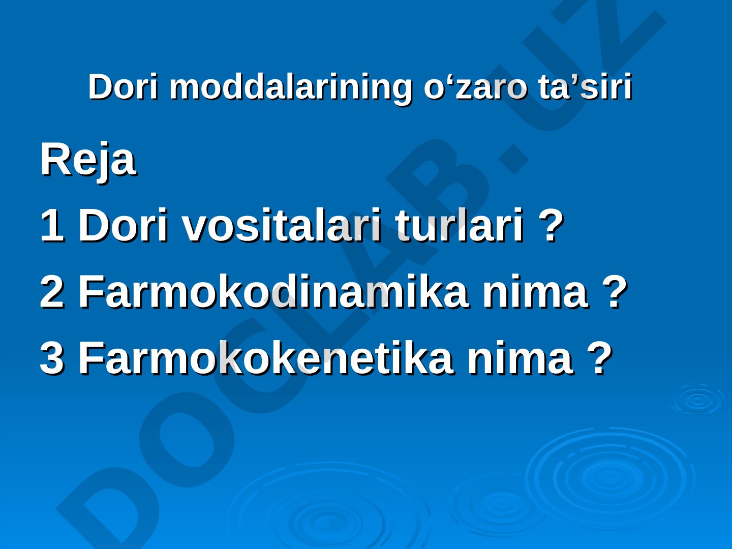 Dori moddalarining o'zaro ta'siri