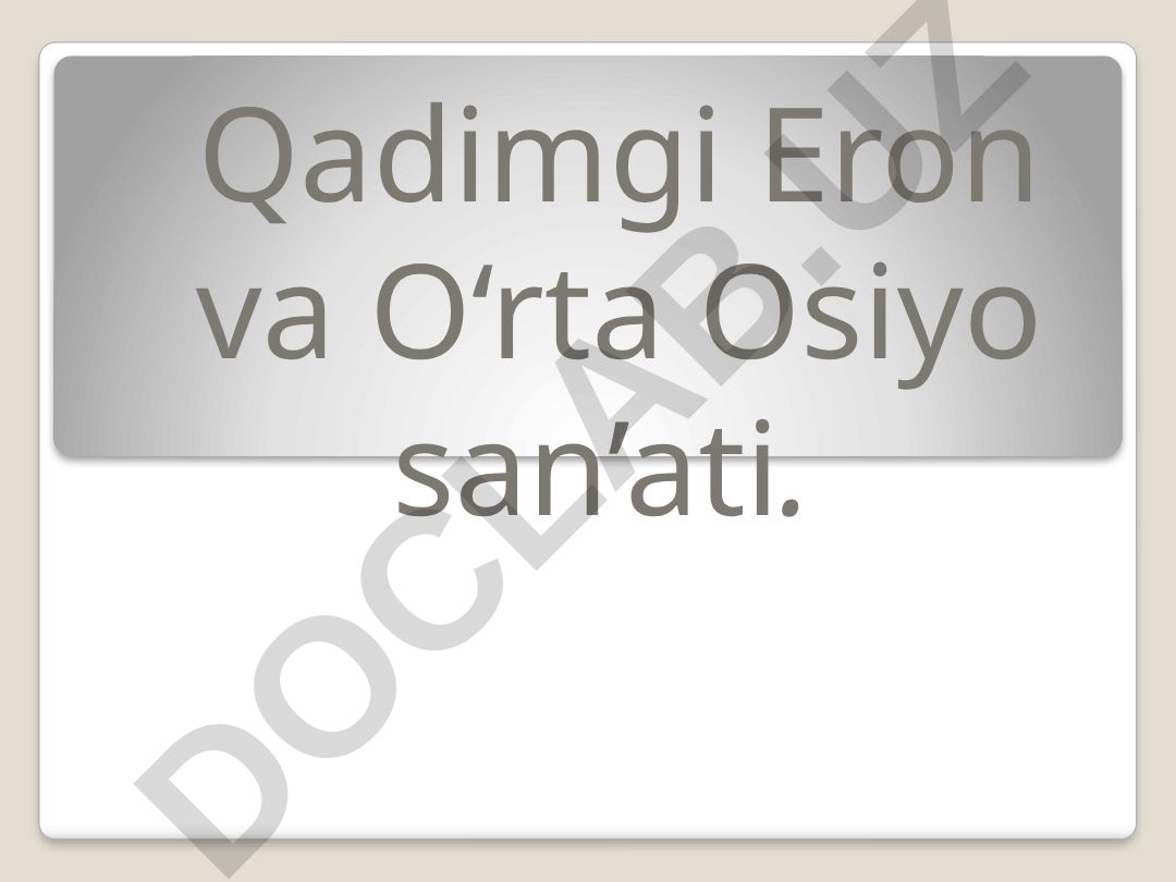 Qadimgi Eron va O‘rta Osiyo san’ati
