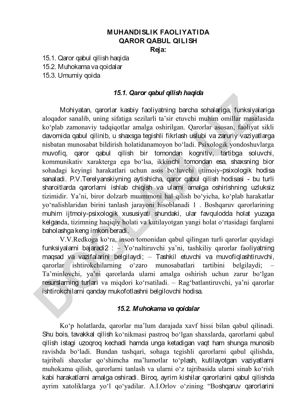 Muhandislik faoliyatida qaror qabul qilish