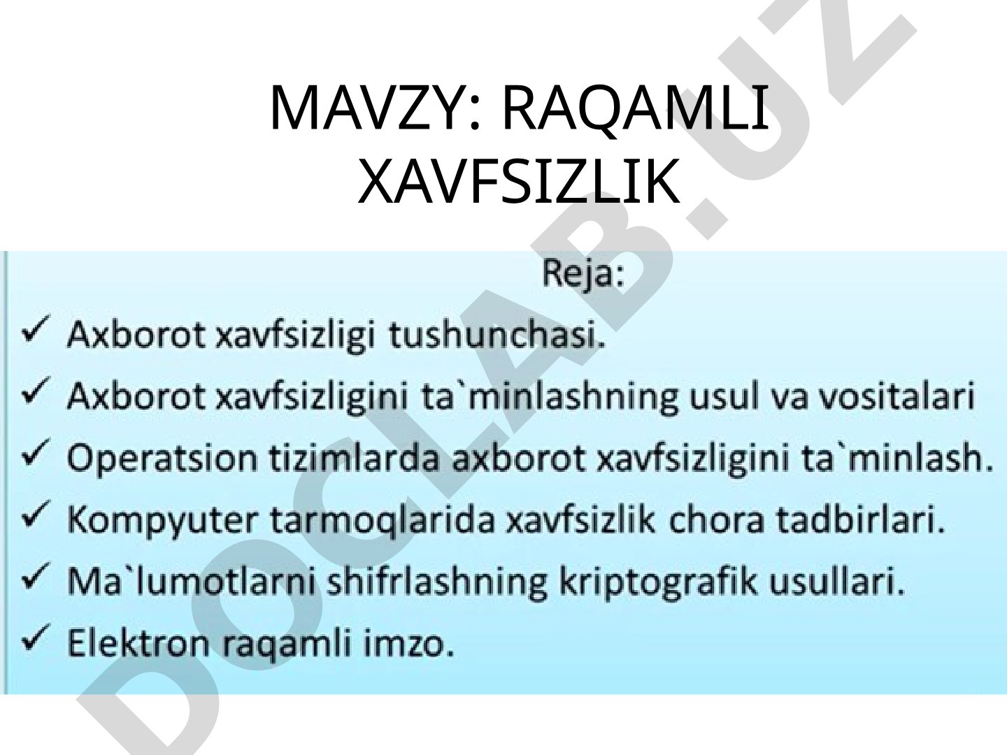 Raqamli xavfsizlik